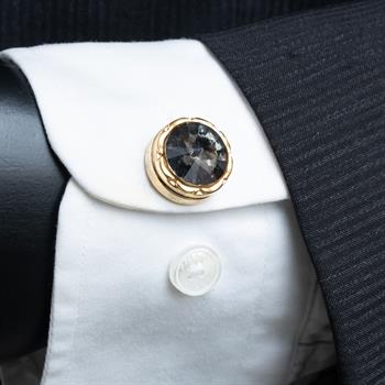 Füme Taşlı Geçmeli Kol Düğmesi 