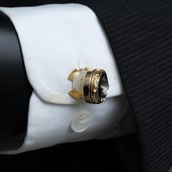 Füme Taşlı Geçmeli Kol Düğmesi 