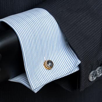 Füme Taşlı Klasik Kol Düğmesi