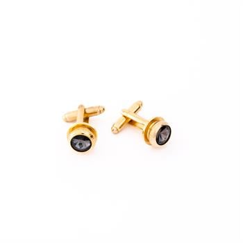 Füme Taşlı Klasik Kol Düğmesi