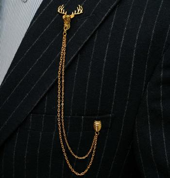 Geyik Figürlü Ceket Yaka İğnesi