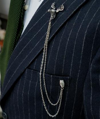 Geyik Figürlü Ceket Yaka İğnesi