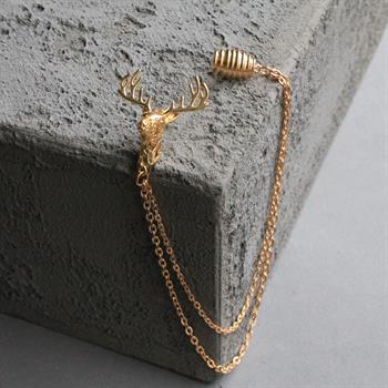 Geyik Figürlü Ceket Yaka İğnesi