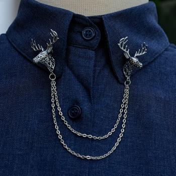 Geyik Figürlü Gömlek Yaka İğnesi