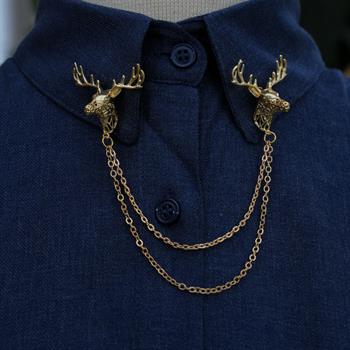 Geyik Figürlü Gömlek Yaka İğnesi