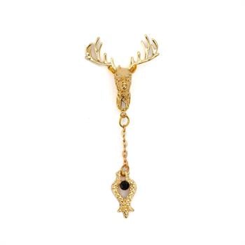 Geyik Figürlü Yaka Broşu