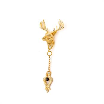 Geyik Figürlü Yaka Broşu