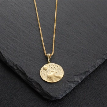 Gold Dalga Gümüş Kolye 