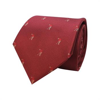 Golf Desenli Bordo İpek Kravat