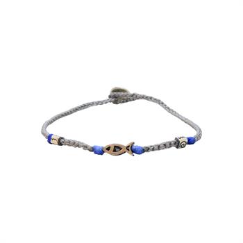 Gri Balık Figürlü Gümüş Bileklik