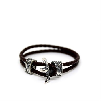 Gümüş Deri Bileklik