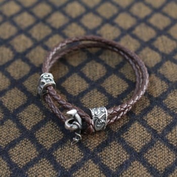 Gümüş Deri Bileklik