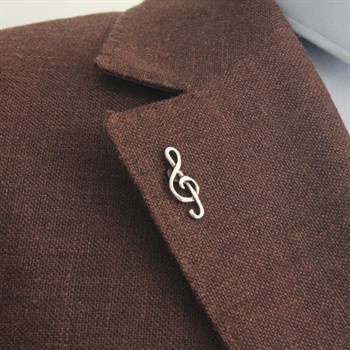 Gümüş Sol Anahtarı Broş