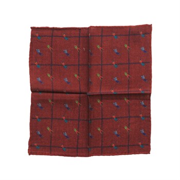 İnsan Desenli Yün Cep Mendili 