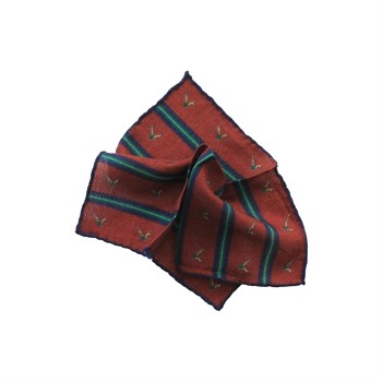 İnsan ve Köpek Desenli Yün Cep Mendili 