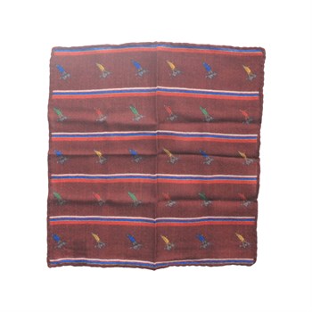 İnsan ve Köpek Desenli Yün Cep Mendili 