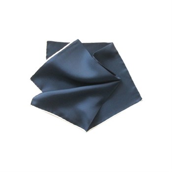 Lacivert İpek Cep Mendili 