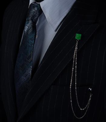 Jade Doğal Taş Ceket Yaka İğnesi