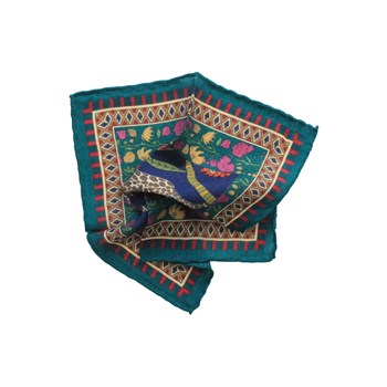 Jaguar Desenli Yün Cep Mendili 