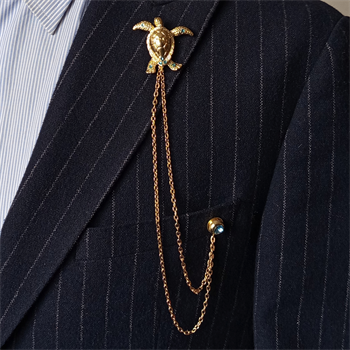 Kaplumbağa Figürlü Ceket Yaka İğnesi