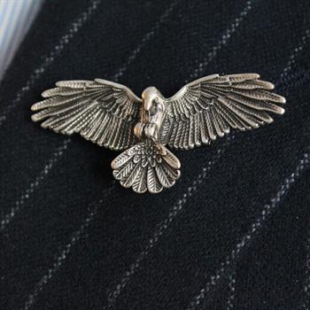 Kartal Figürlü Yaka Broşu