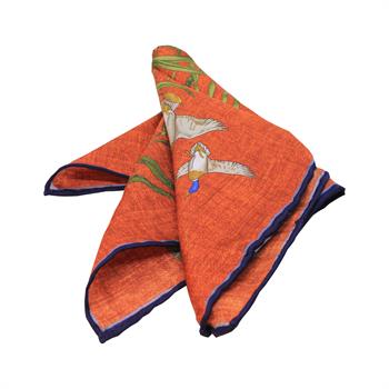 Kaz Desenli İpek Cep Mendili 