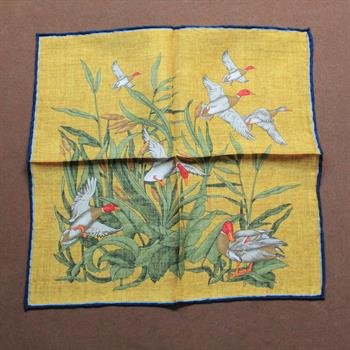 Kaz Desenli İpek Cep Mendili 