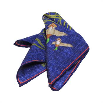 Kaz Desenli İpek Cep Mendili 