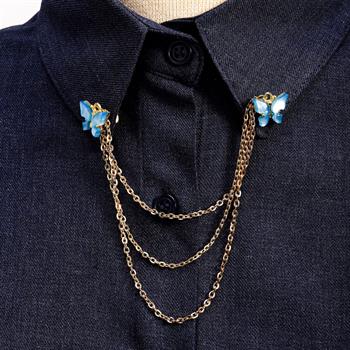 Kelebek Figürlü Gömlek Yaka İğnesi