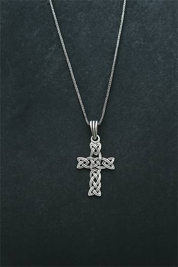 Kelt Düğümü Haç Gümüş Kolye
