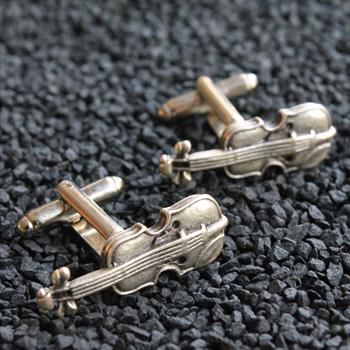 Keman Figürlü Klasik Kol Düğmesi