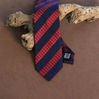 Kırmızı & Lacivert İpek Kravat