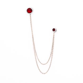 Kırmızı Taşlı Ceket Yaka İğnesi