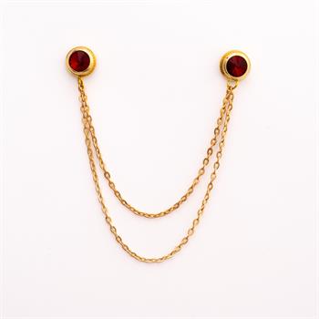 Kırmızı Taşlı Gömlek Yaka İğnesi