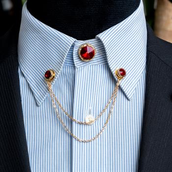 Kırmızı Taşlı Gömlek Yaka İğnesi