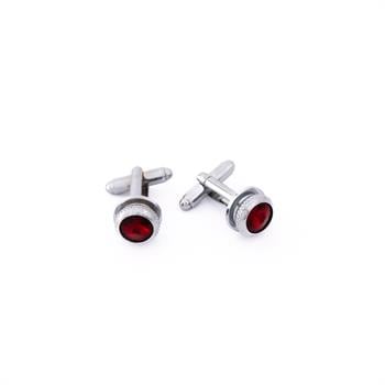 Kırmızı Taşlı Klasik Kol Düğmesi