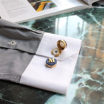 Kişiye Özel Harfli Geçmeli Kol Düğmesi