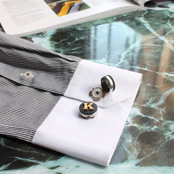 Kişiye Özel Harfli Geçmeli Kol Düğmesi