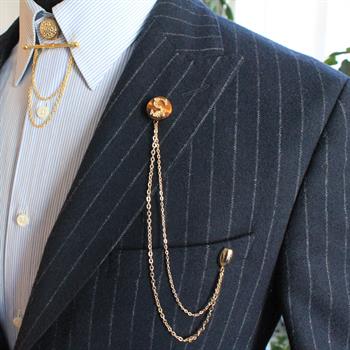 Kişiye Özel Kaplangözü Doğal Taş Ceket Yaka İğnesi