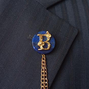 Kişiye Özel Lapis Doğal Taş Ceket Yaka İğnesi