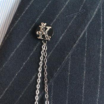 Kişiye Özel Oniks Doğal Taş Ceket Yaka İğnesi