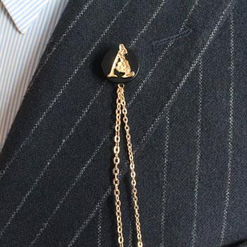 Kişiye Özel Oniks Doğal Taş Ceket Yaka İğnesi