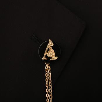 Kişiye Özel Oniks Doğal Taş Ceket Yaka İğnesi