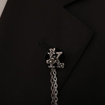 Kişiye Özel Oniks Doğal Taş Ceket Yaka İğnesi