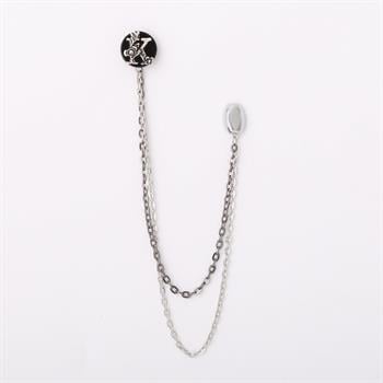 Kişiye Özel Oniks Doğal Taş Ceket Yaka İğnesi