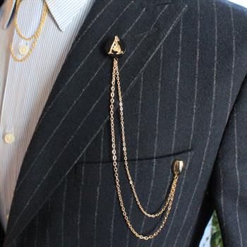 Kişiye Özel Oniks Doğal Taş Ceket Yaka İğnesi