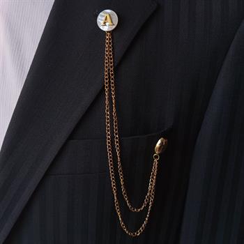 Kişiye Özel Sedef Doğal Taş Ceket Yaka İğnesi