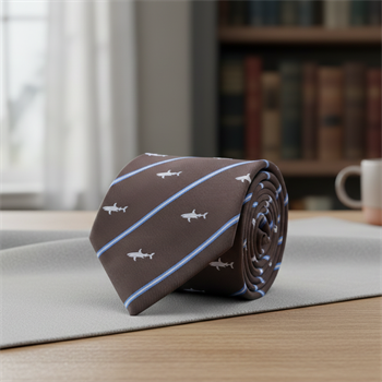 Köpekbalığı Desenli Kravat