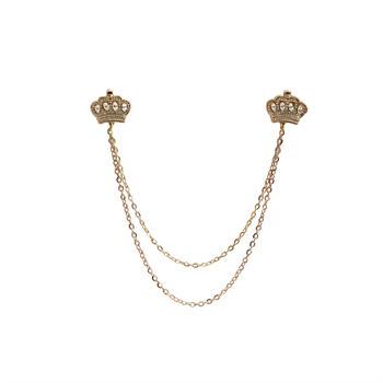 Kral ve Kraliçe Tacı Figürlü Gömlek Yaka İğnesi