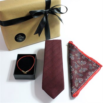 Kravat Bileklik Cep Mendili Hediye Seti